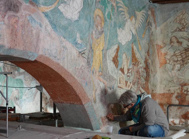 Restaurationsarbeiten in der Johanniterkapelle Foto: zVg