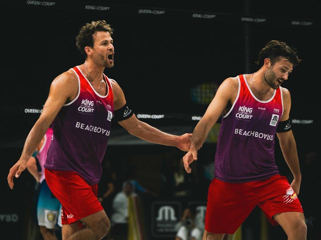 Marco Krattiger (links) und Leo Dillier zeigten bei ihrem ersten gemeinsamen Auftritt auf internationalem Niveau eine überzeugende Leistung. Foto: Fotocredits@matyasfous@kingofthecourt