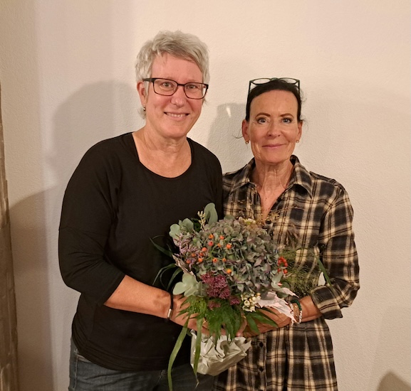 Françoise Moser, GLP-Kandidatin für die Nationalratswahlen aus dem Fricktal (links), und Bea Bieber, Präsidentin der GLP Fricktal. Foto: zVg